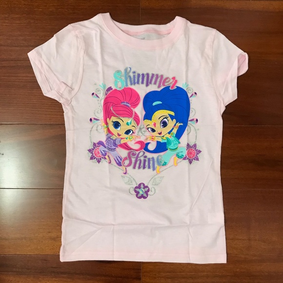 SHIMMER AND SHINE SILVER GLITTER T-SHIRT - Picture 2 of 7